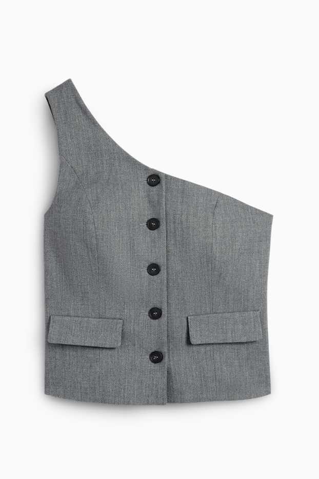 Mujer - Chaleco asimétrico - gris