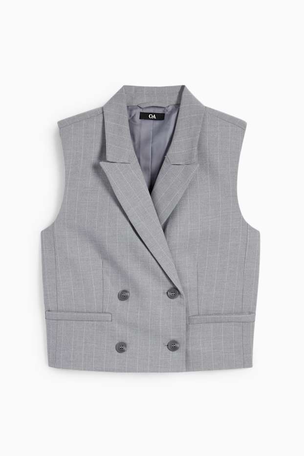 Femmes - Gilet de bureau - à rayures - gris clair