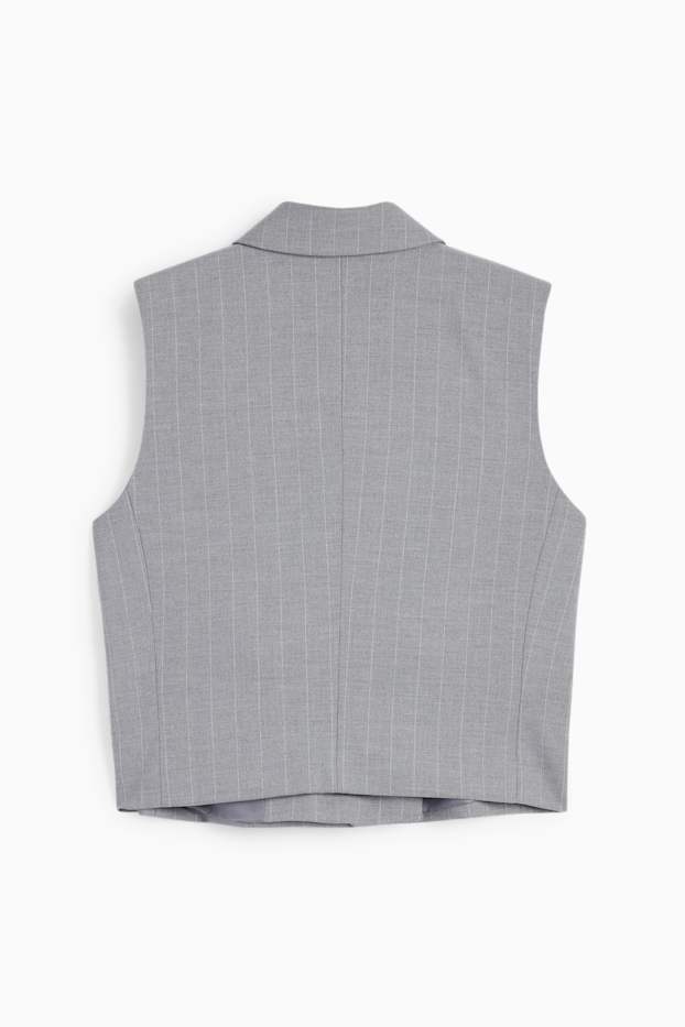 Femmes - Gilet de bureau - à rayures - gris clair
