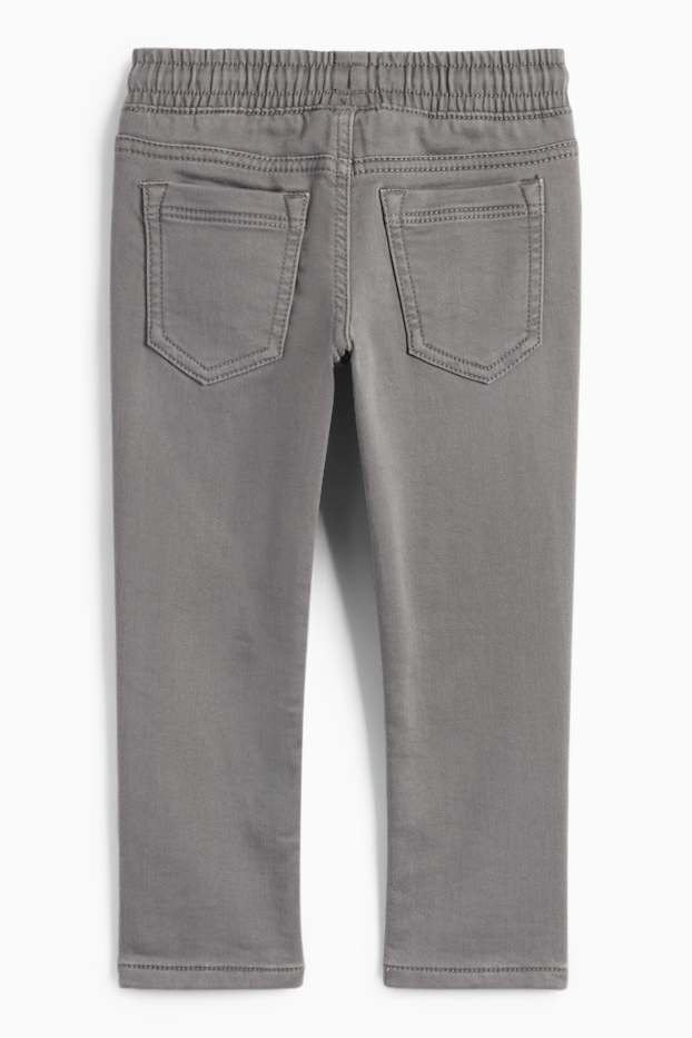 Kinder Jungen - Slim Jeans - Thermojeans - dunkelgrau