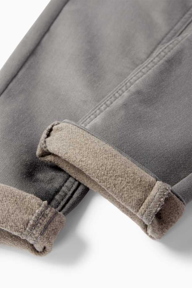 Kinder Jungen - Slim Jeans - Thermojeans - dunkelgrau