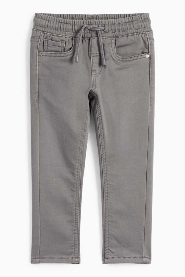 Kinder Jungen - Slim Jeans - Thermojeans - dunkelgrau