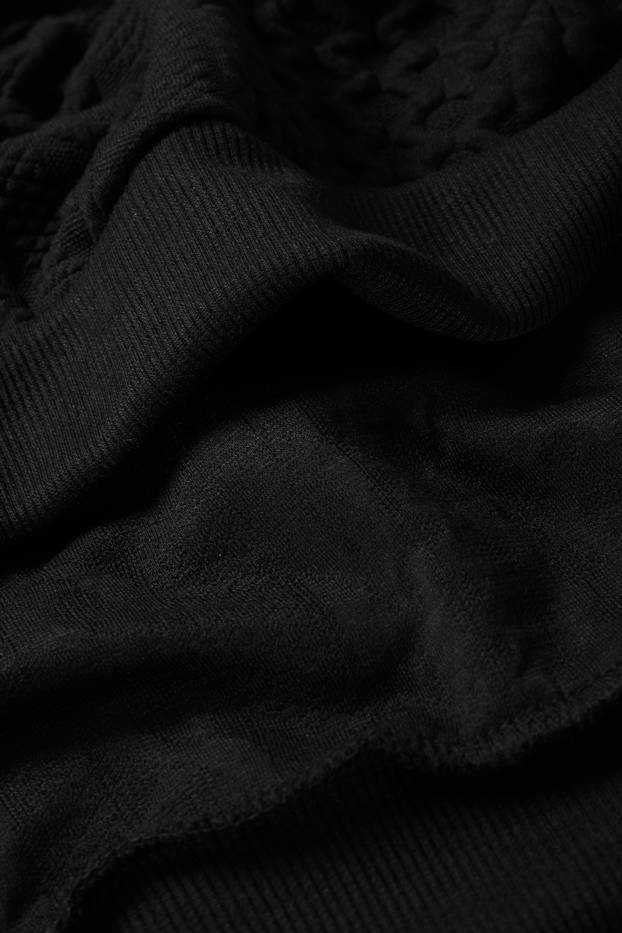 Men - Sweatshirt - cable knit pattern - black