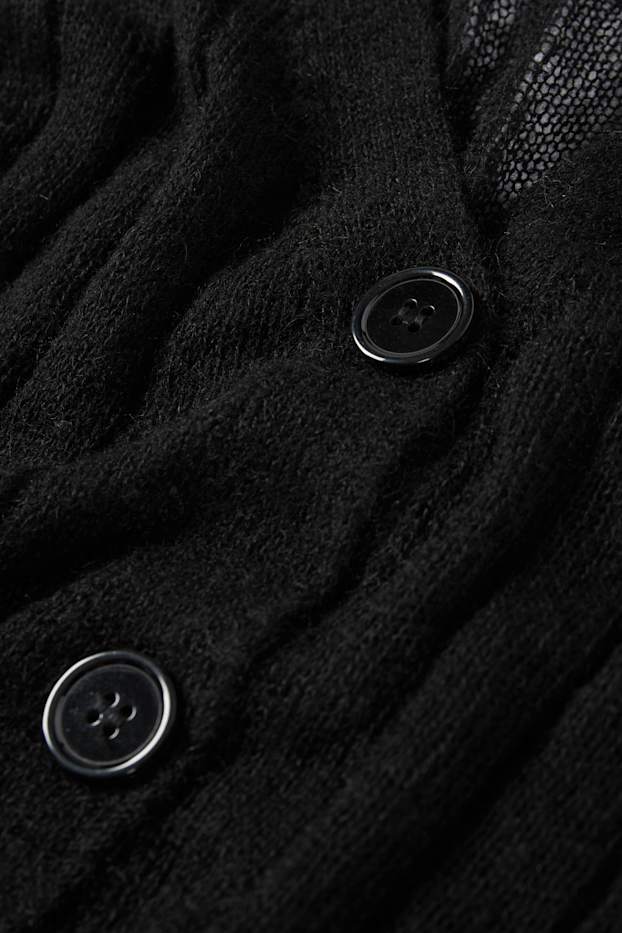 Dames - Kort vest - geribd - zwart