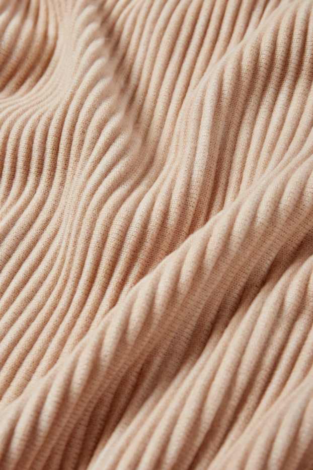 Damen - Langarmshirt - gerippt - beige