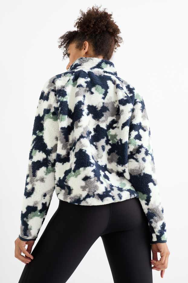 Damen - Thermo-Fleecejacke - gemustert - dunkelblau