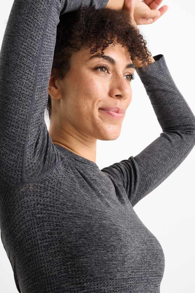 Femmes - Haut court de sport - protection UV - gris anthracite