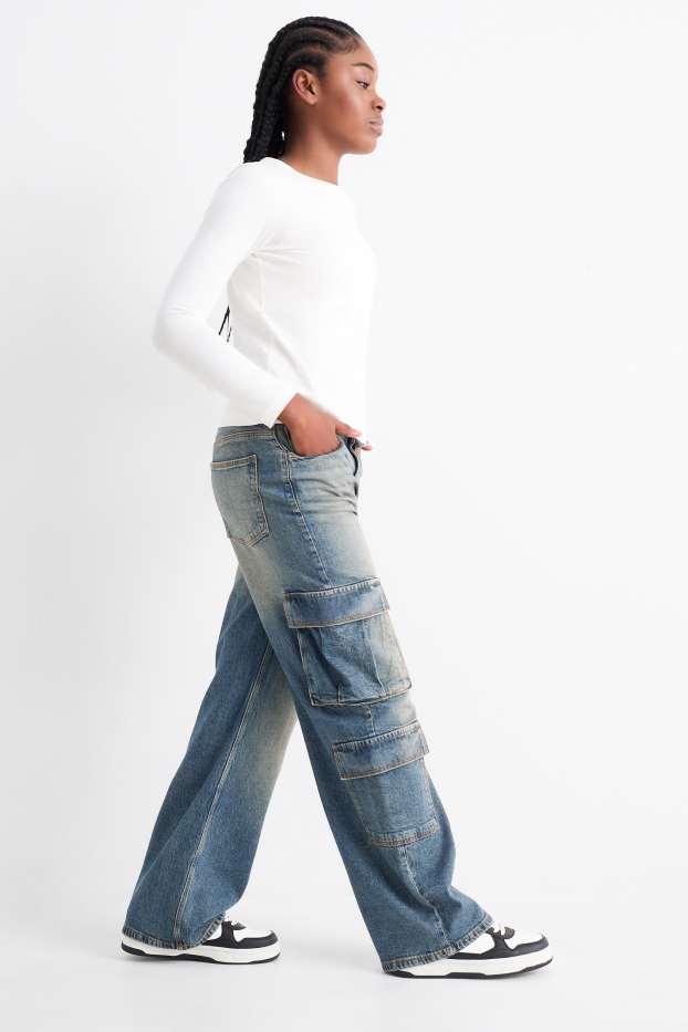 Nena - Cargo jeans - wide leg - texà blau