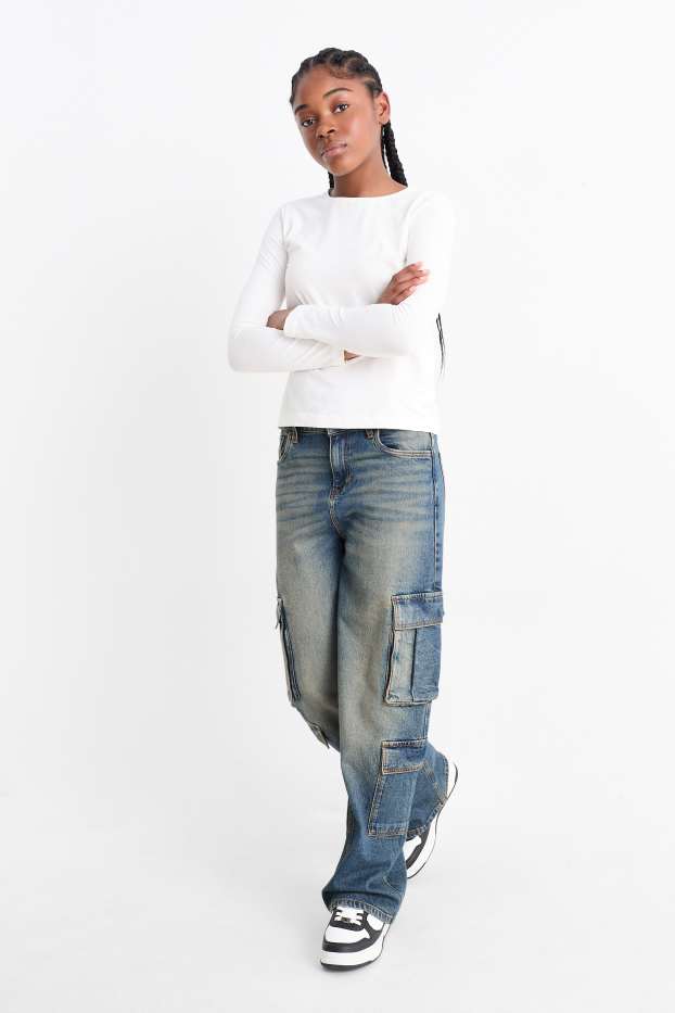 Nena - Cargo jeans - wide leg - texà blau