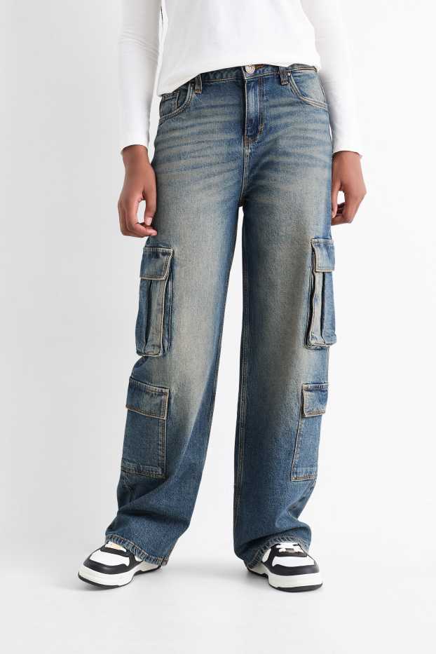 Nena - Cargo jeans - wide leg - texà blau