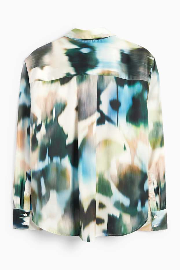 Women - Blouse - patterned - green