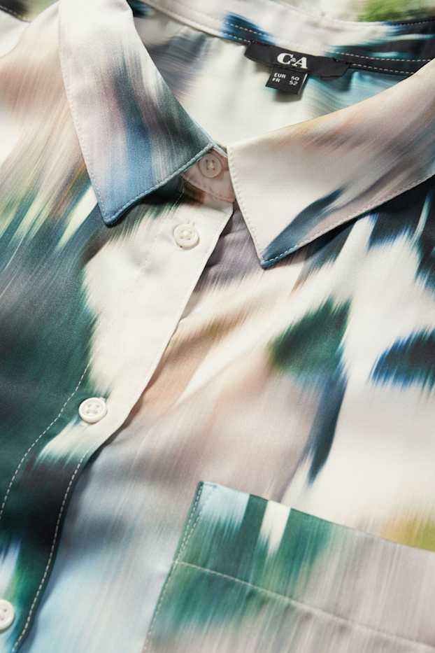 Women - Blouse - patterned - green
