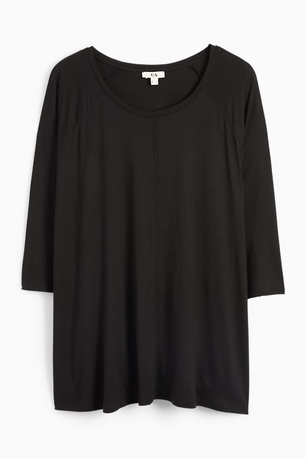 Damen - Langarmshirt - schwarz