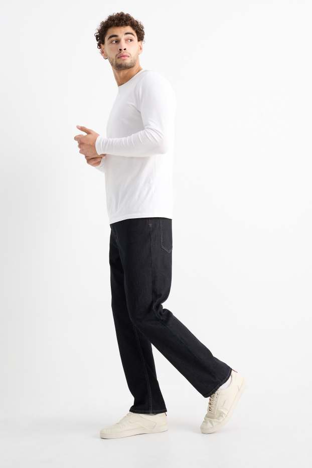 Pánské - Straight jeans - LYCRA® - džíny - tmavomodré
