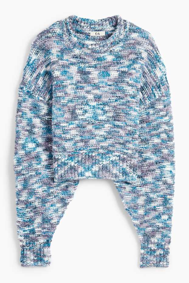 Dona - Jersei crop - estructurat - blau