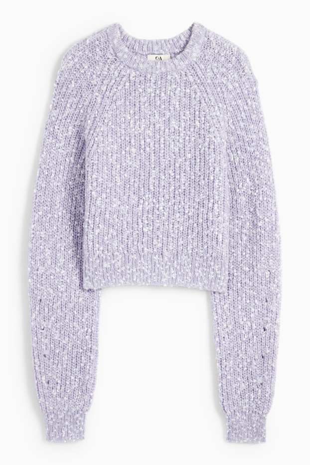 Dona - Jersei crop - acanalat - violeta clar