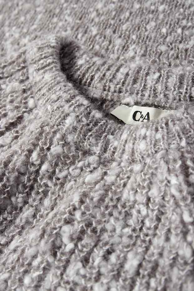 Dames - Korte trui - geribd - grijs