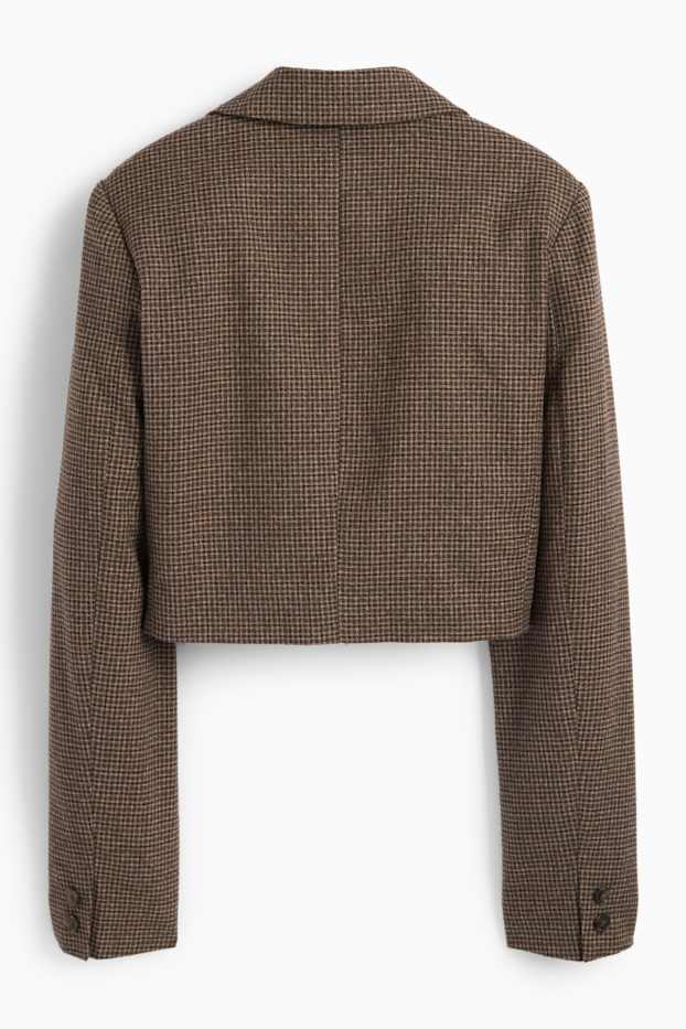 Femmes - Blazer court - à carreaux - marron foncé