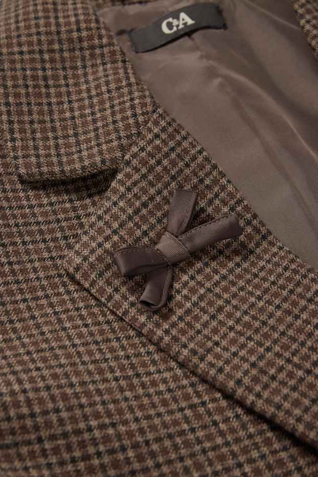 Femmes - Blazer court - à carreaux - marron foncé