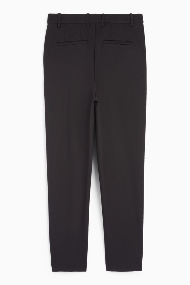 Femei - Pantaloni din jerseu - talie medie - slim fit - negru