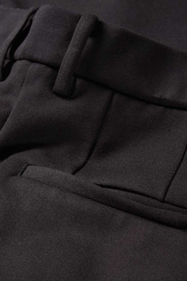 Femei - Pantaloni din jerseu - talie medie - slim fit - negru