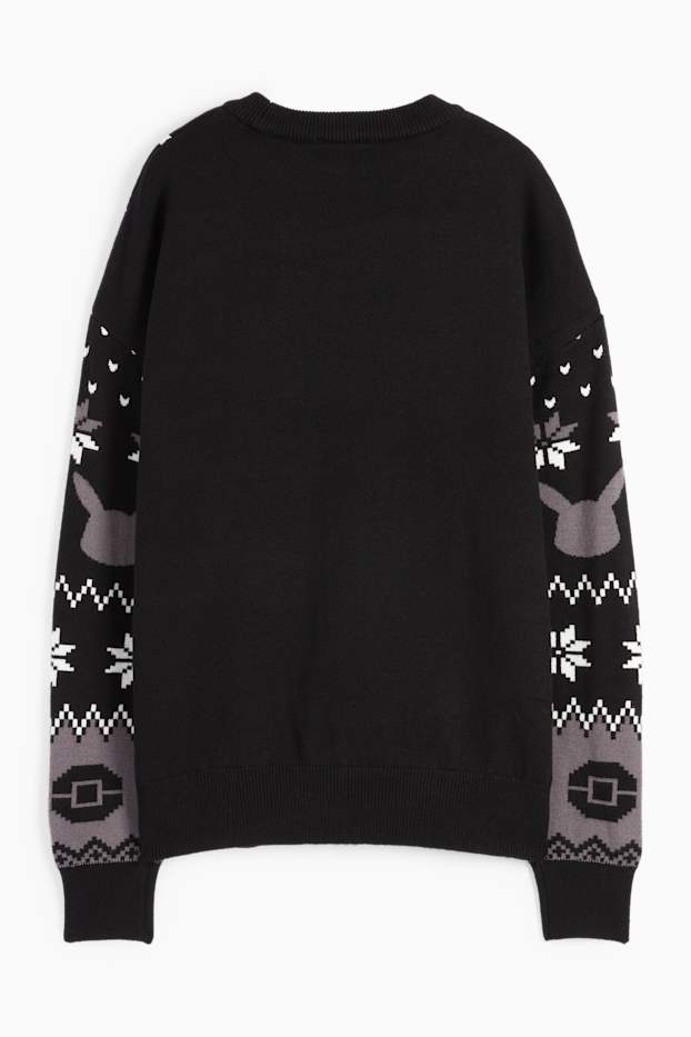 Bambini - Pokémon - maglione natalizio - nero