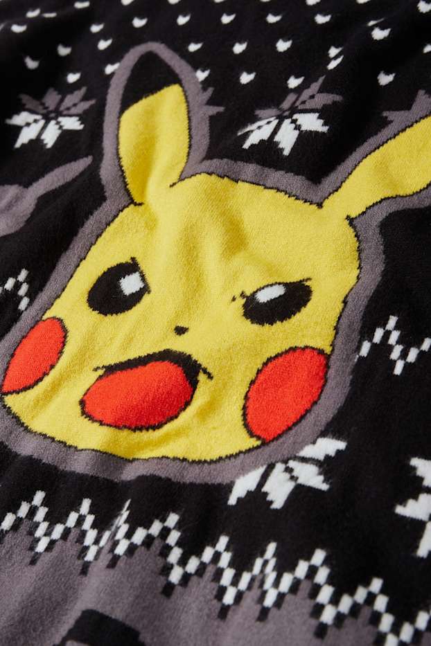 Bambini - Pokémon - maglione natalizio - nero