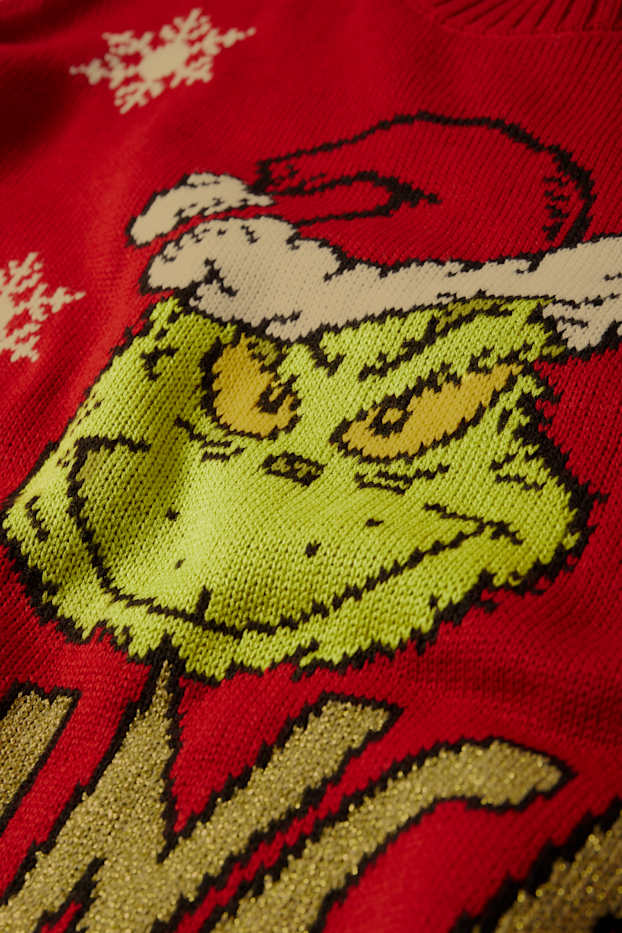 Dames - Kersttrui - de Grinch - rood