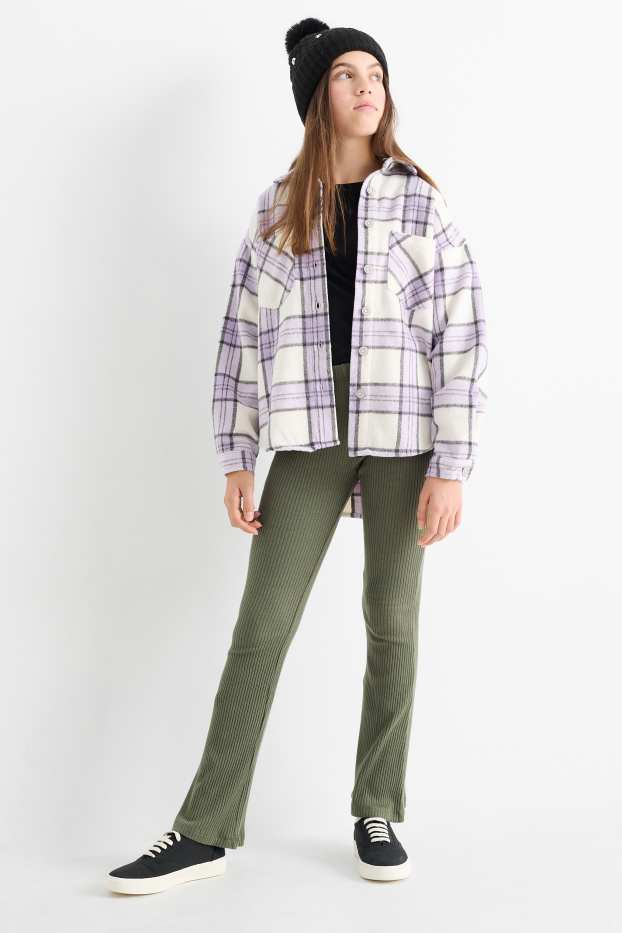 Kinderen: meisjes - Set van 2 - flared legging - zwart