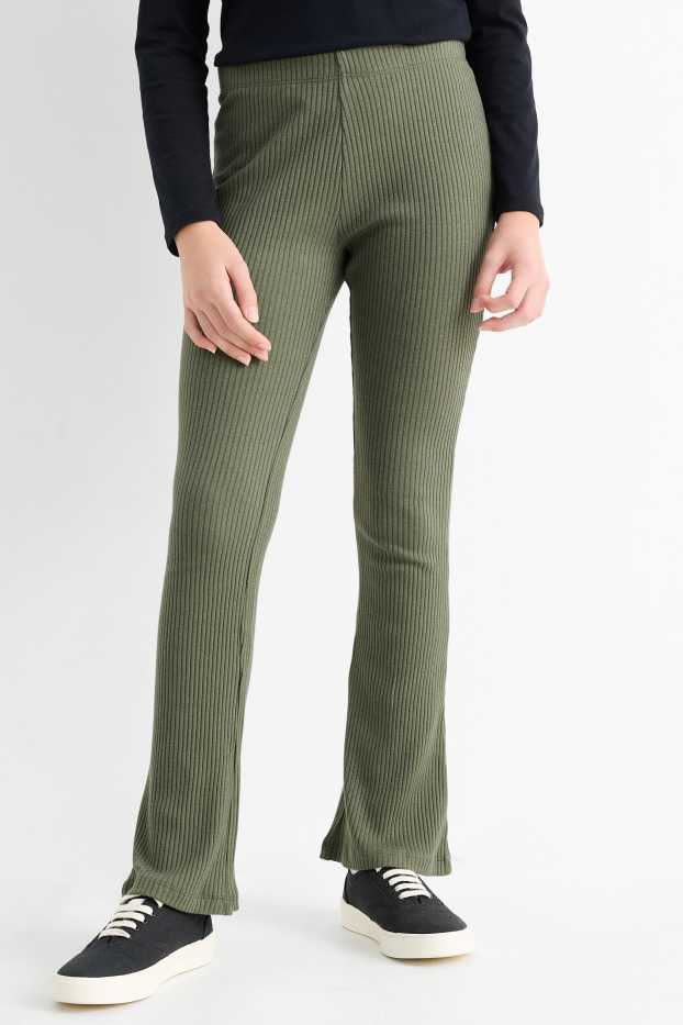 Kinderen: meisjes - Set van 2 - flared legging - zwart