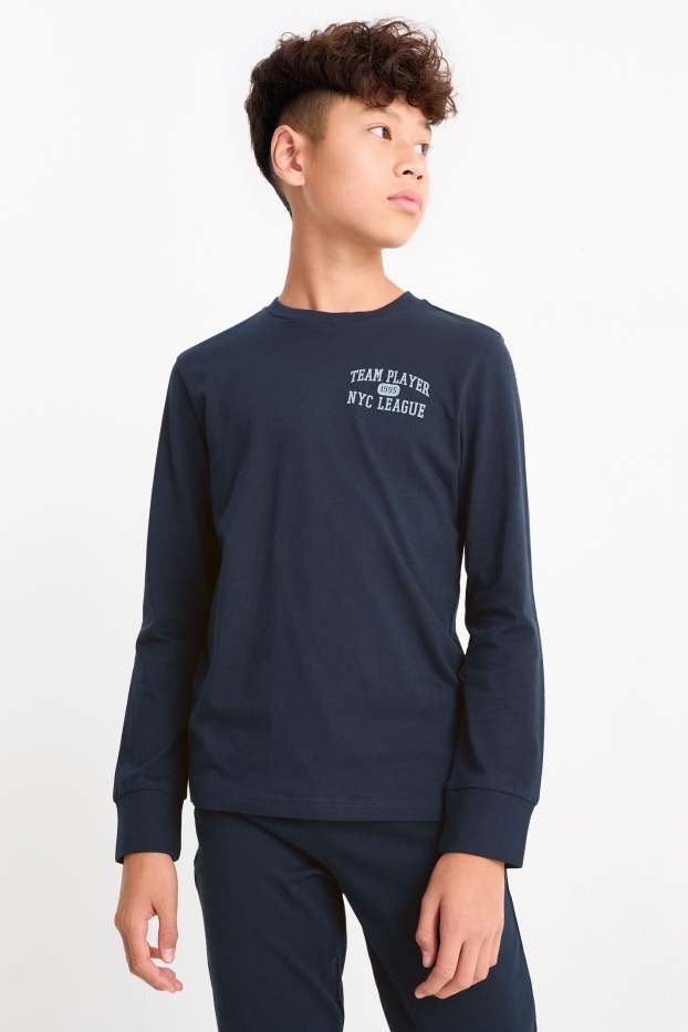 Bambini - Confezione da 2 - maglia pigiama - grigio chiaro / blu scuro