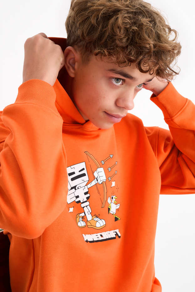 Enfants garçons - Halloween - Minecraft - sweat à capuche - orange