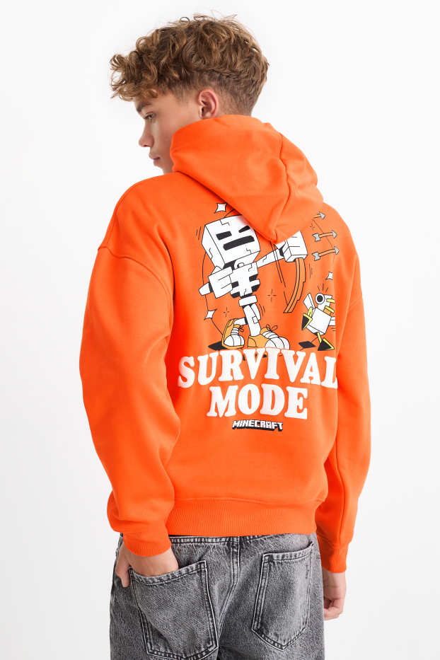 Enfants garçons - Halloween - Minecraft - sweat à capuche - orange