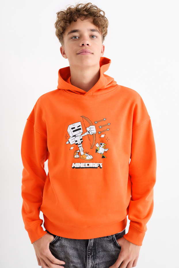 Enfants garçons - Halloween - Minecraft - sweat à capuche - orange