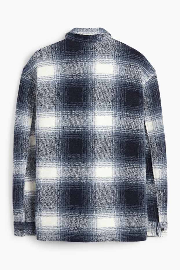 Men - Shirt jacket - check - dark blue