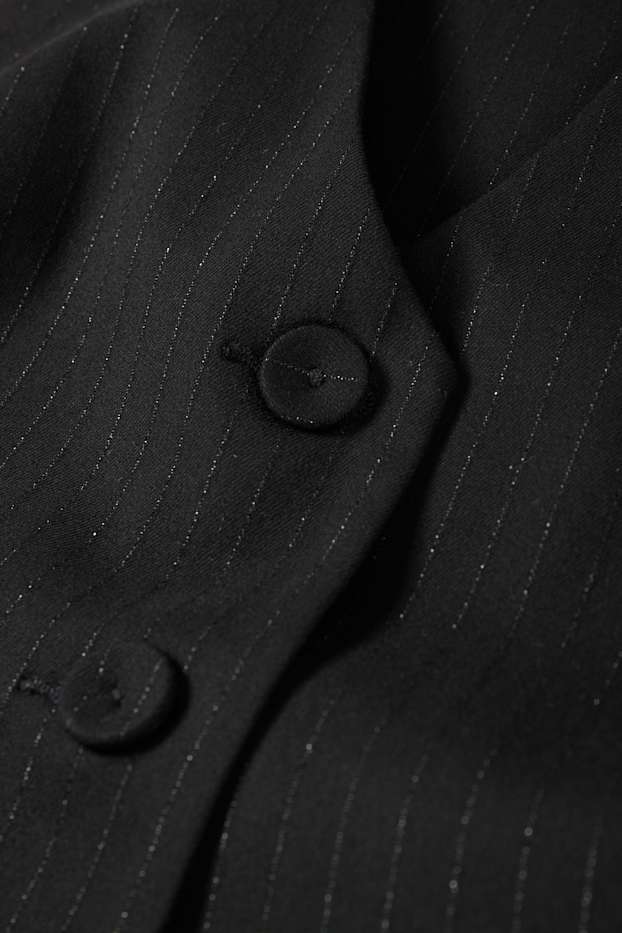 Femmes - Gilet sans manches - fines rayures - noir