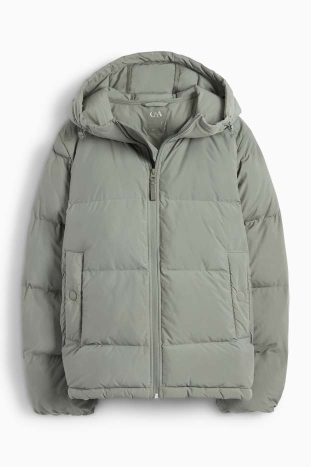 Dona - Jaqueta embuatada amb caputxa - impermeable - gris