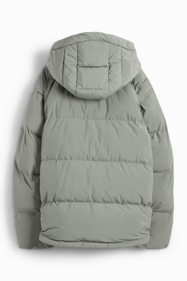 Dona - Jaqueta embuatada amb caputxa - impermeable - gris