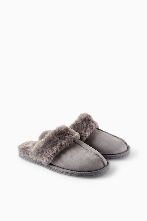 Dona - Sabatilles de casa - pell girada sintètica - gris