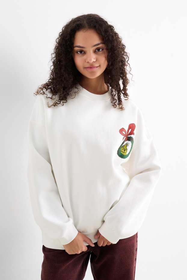 Damen - Sweatshirt - Der Grinch - cremeweiss
