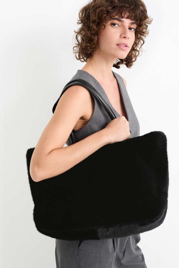 Damen - Großer Shopper - schwarz