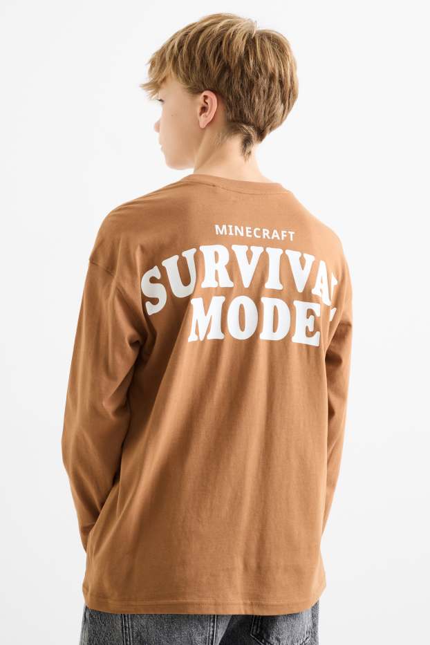 Bambini - Minecraft - maglia a maniche lunghe - marrone