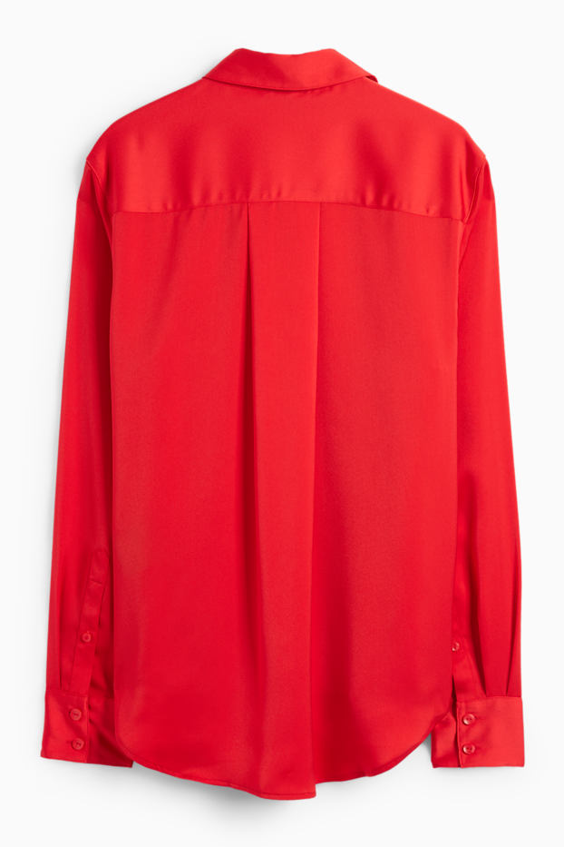 Donna - Blusa di raso - rosso