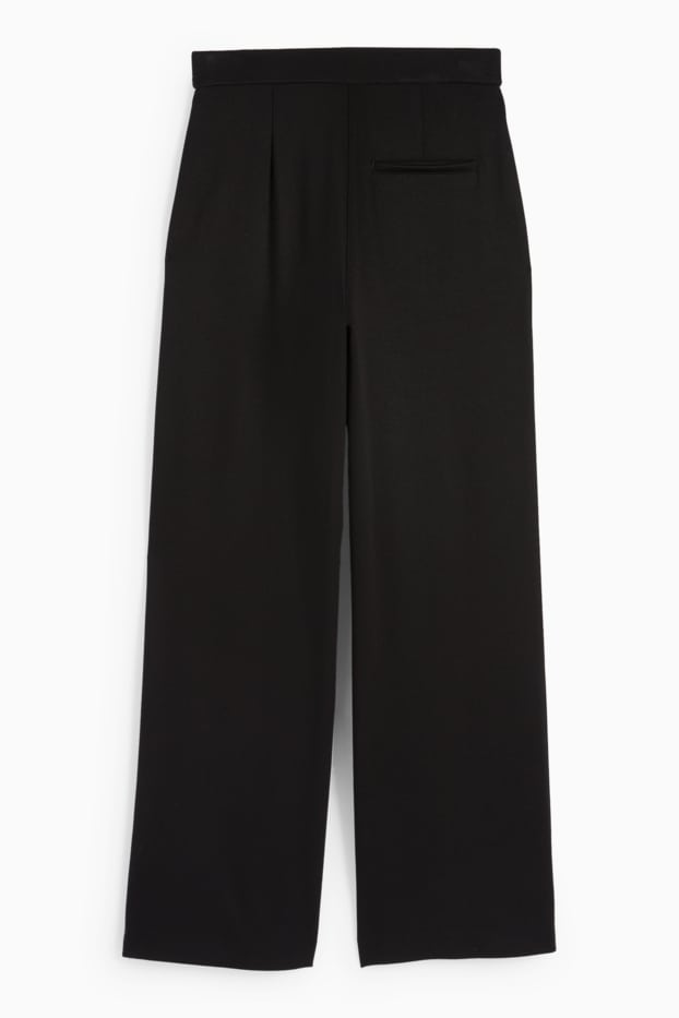 Femei - Pantaloni din jerseu - talie medie - straight fit - negru