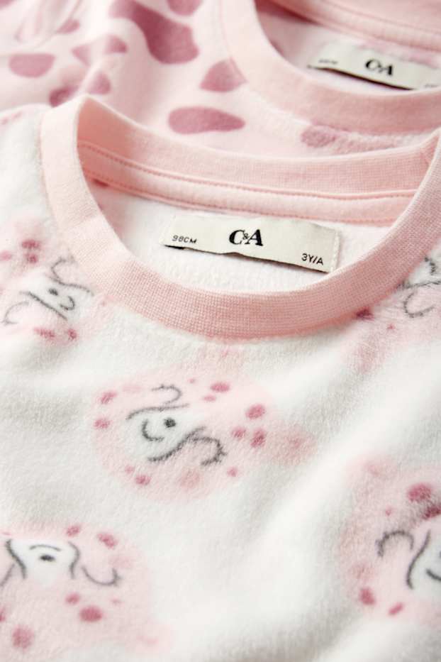 Children Girls - Multipack of 2 - leopard - fleece pyjamas - 4 piece - rose