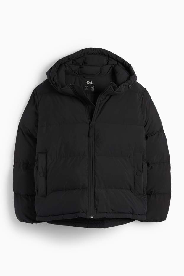 Donna - Giacca trapuntata con cappuccio - idrorepellente - nero