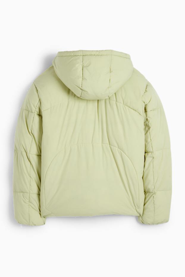 Herren - Steppjacke mit Kapuze - mintgrün