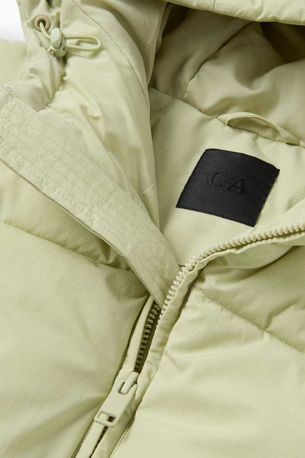 Herren - Steppjacke mit Kapuze - mintgrün