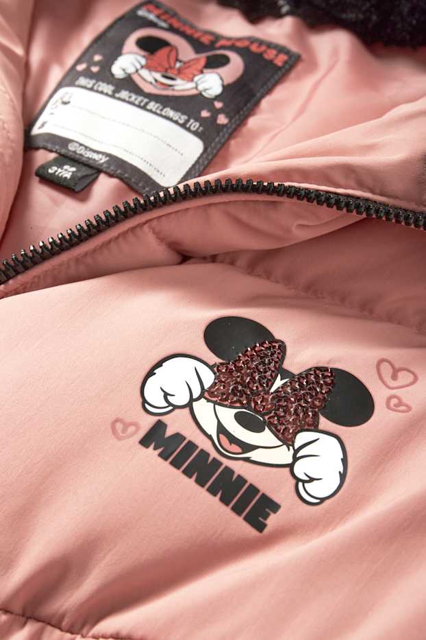 Bambine - Minnie - giacca trapuntata con cappuccio - rosa scuro