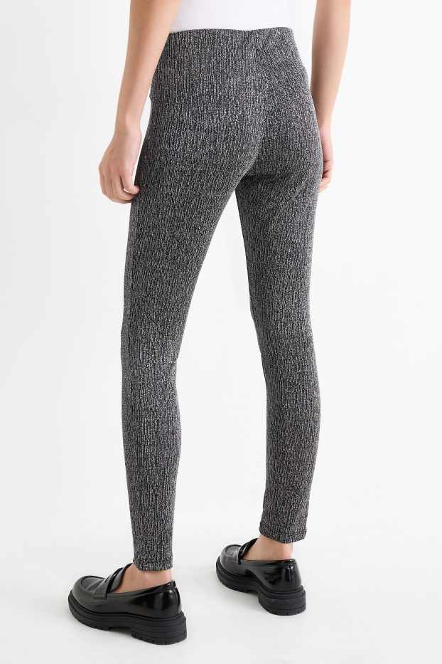 Donna - Leggings - effetto brillante - grigio